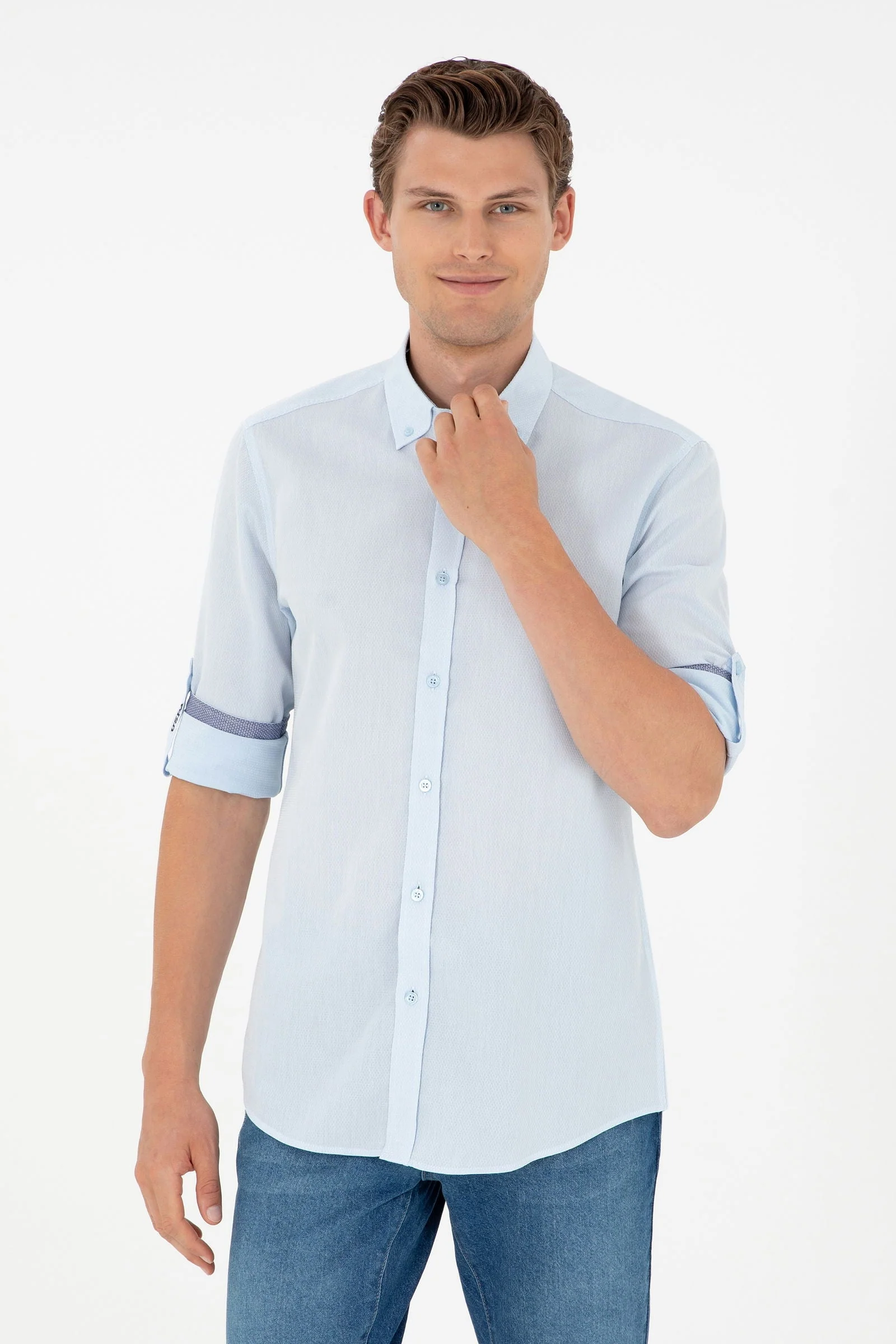 NOVATAMA WOVEN SHIRT BLUE LIGHT