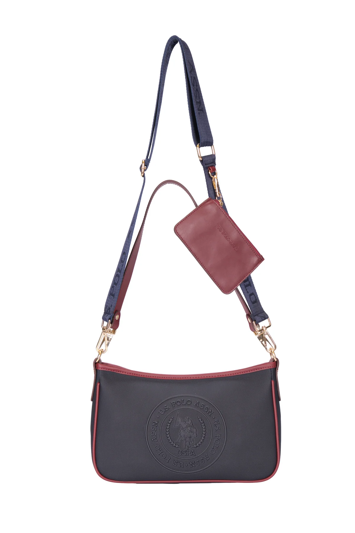 WOMEN'S BAG US25675 NAVY BLUE - BURGUNDY