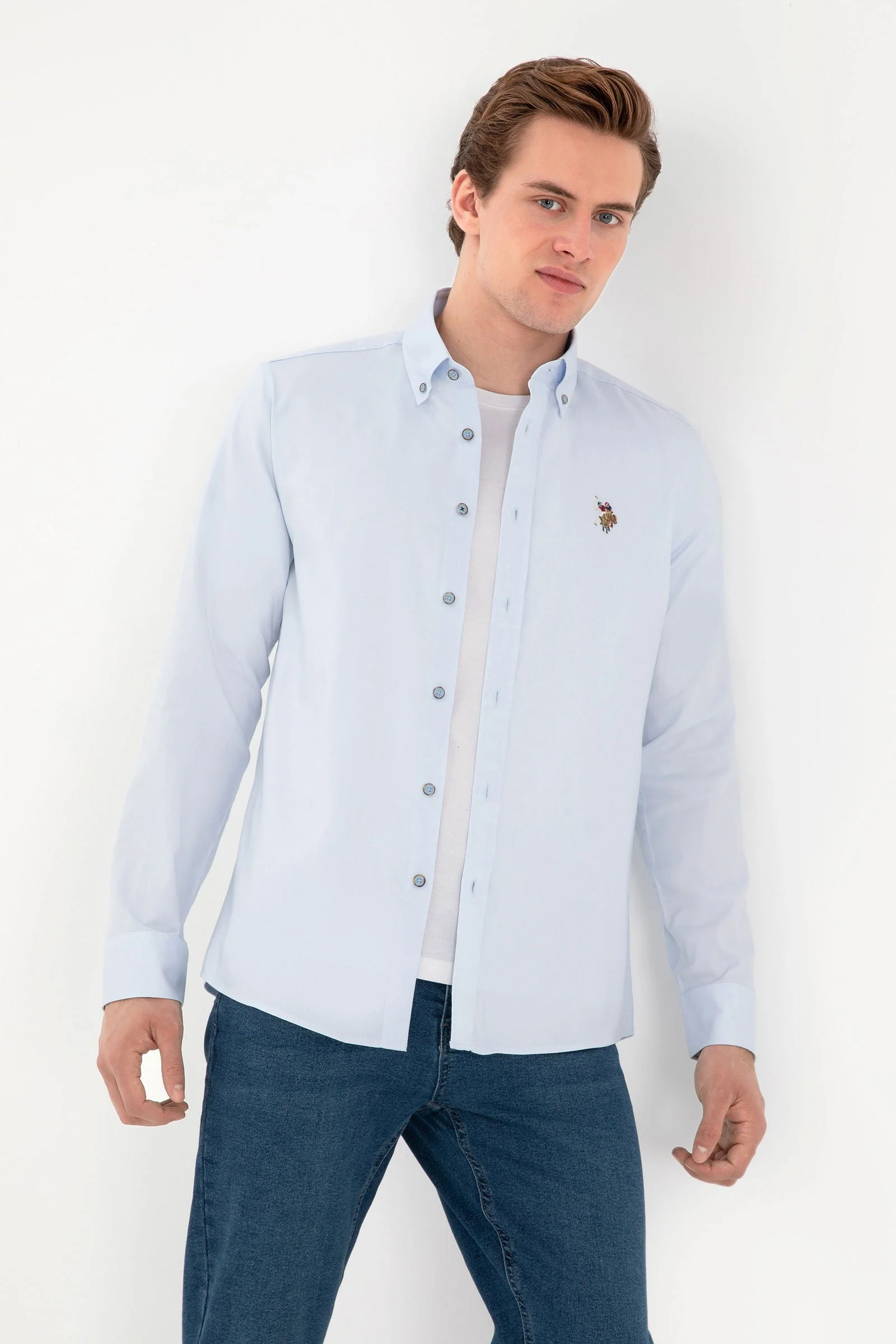 WOVEN SHIRT CEDCOLOR LIGHT BLUE